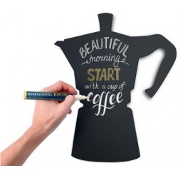 Securit ardoise murale silhouette "cafetière", mélamine