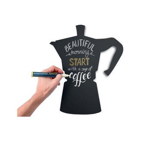 Securit ardoise murale silhouette "cafetière", mélamine