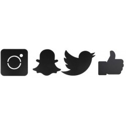 Securit kit d'ardoises murales silhouette "social media"