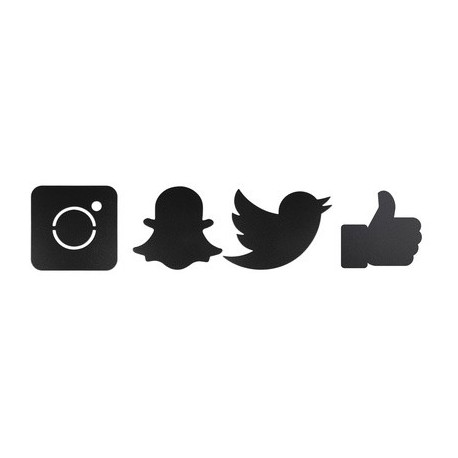 Securit kit d'ardoises murales silhouette "social media"