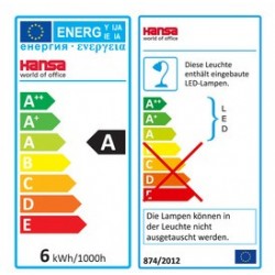 Hansa lampe de bureau led 4 stars, avec pince, noir