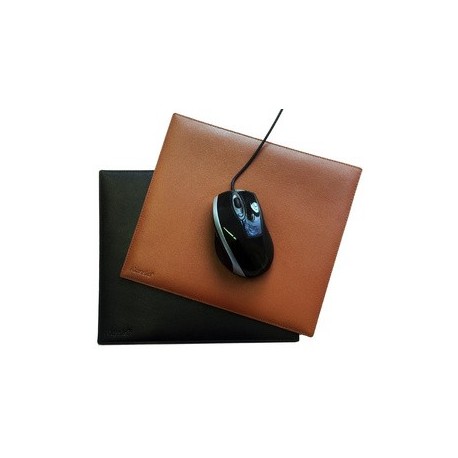 Alassio tapis de souris, en cuir, couleur: noir