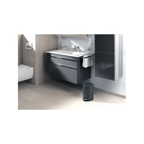 Durable poubelle à pédale métal, rond, 20 litres, anthracite