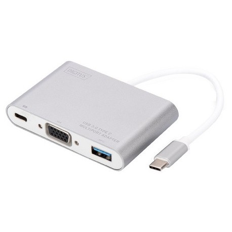 Digitus adaptateur multiport usb 3.0 - vga, blanc