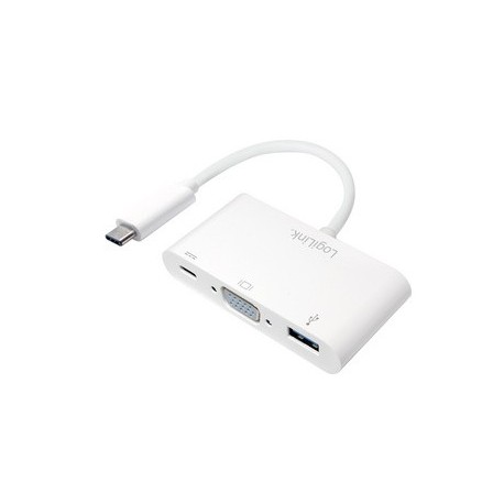 Logilink adaptateur multiport, usb-c sur vga, blanc