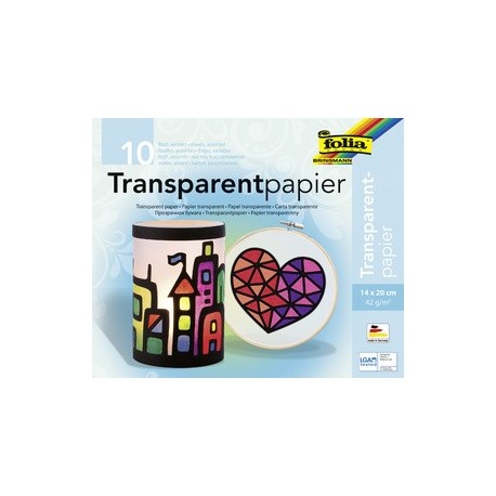 Folia cahier de papier transparent, 200 x 300 mm,10 feuilles