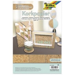 Folia papier liège, 200 x 300 mm, auto-adhésif, brun