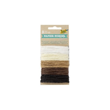 Folia cordon en papier nature, 5 m, assorti