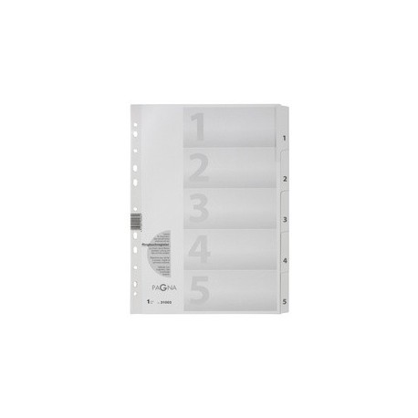 Pagna intercalaires, carton, chiffres 1 - 5, a4, 5 touches