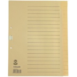 Esselte intercalaires en papier naturel, uni, a4, 20 touches