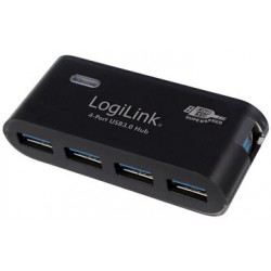 Logilink hub usb 3.0 hub avec bloc d'alimentation, 4 ports