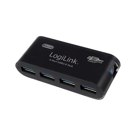 Logilink hub usb 3.0 hub avec bloc d'alimentation, 4 ports