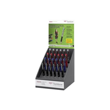 Tombow stylo à bille "reporter 4 smart", présentoir de 24