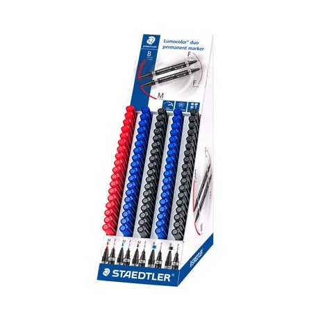 Staedtler marqueur permanent 352 lumocolor duo,présentoir 90