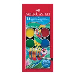 Faber-castell palette de peinture aquarellable, 12 couleurs