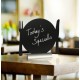 Securit ardoise de table silhouette "assiette"