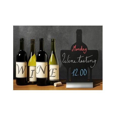 Securit ardoise de table silhouette "vin"
