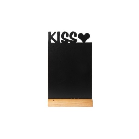 Securit ardoise de table silhouette "kiss", mélamine et bois