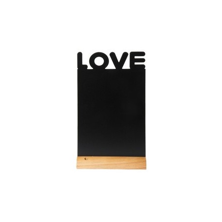 Securit ardoise de table silhouette "love", mélamine et bois