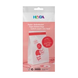 Heyda sac en papier à fond plat, grand, blanc