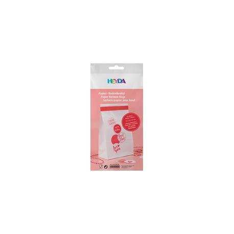 Heyda sac en papier à fond plat, petit, blanc