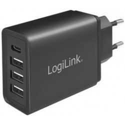 Logilink chargeur secteur usb avec 4 ports usb, noir