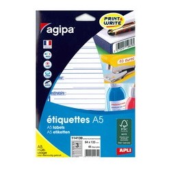 Agipa etiquettes "expéditeur/destinataire", 65 x 125 mm