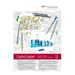 Tombow bloc layout, a4, uni, 75 g/m2, blanc