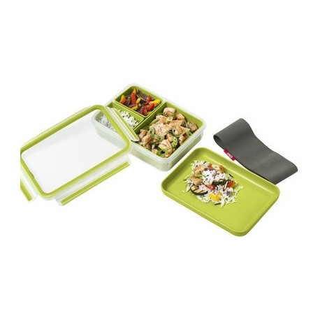 Emsa lunchbox clip & go, 1,20 litres, transparent / vert