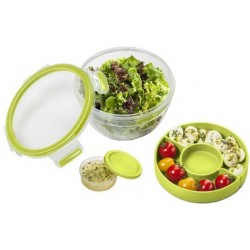 Emsa boîte à salade clip & go, 1,0 l, transparent / vert