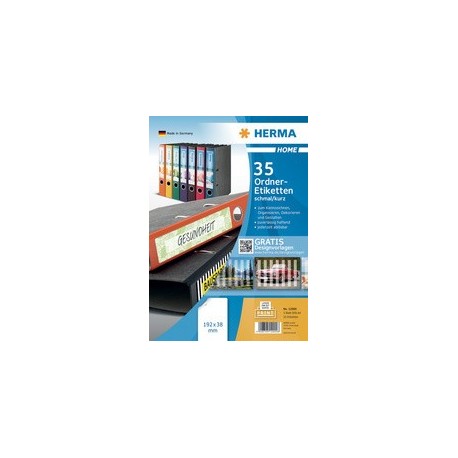 Herma home etiquette dos de classeur, 192 x 38 mm, blanc