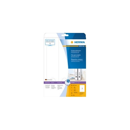 Herma etiquette dos de classeur special, 297 x 61 mm, blanc