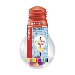 Stabilo stylo-feutre pen 68 mini, colorful ideas, kit de 12