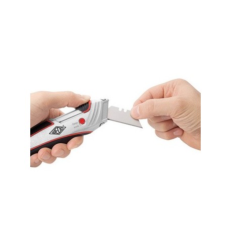 Wedo safety-cutter pro, lame trapèze, noir/rouge