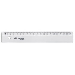 Westcott règle plate, en plastique, longueur: 300 mm