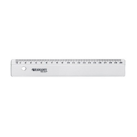 Westcott règle plate, en plastique, longueur: 300 mm