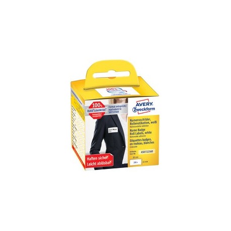Avery zweckform Étiquettes pour badge en rouleau, 41 x 89 mm