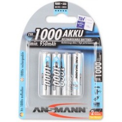 Ansmann pile rechargeable nimh premium, micro aaa, 1.000 mah