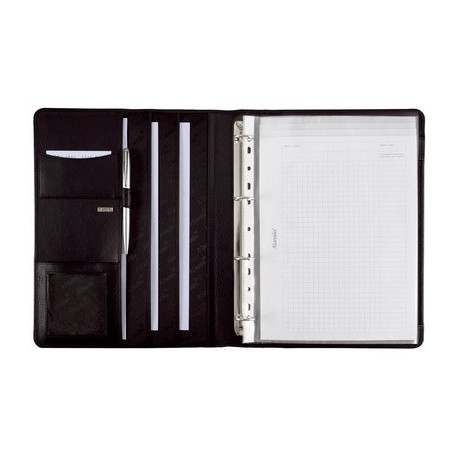 Alassio serviette classeur "cremona ii, a4, cuir nappa noir