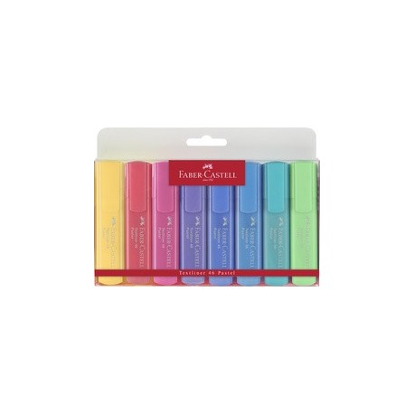 Faber-castell surligneur textliner 1546 pastel, étui de 8