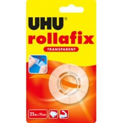 Uhu ruban adhésif rollafix 19 mm x 25 m, transparent