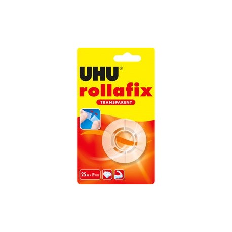 Uhu ruban adhésif rollafix 19 mm x 25 m, transparent