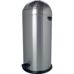 Helit poubelle à pédale "the step dome", 52 litres, argent