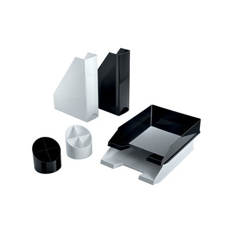 Helit porte-revues "black & white", a4, blanc (LOT DE 2)