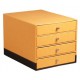 Rhodia module de classement, en similicuir, 4 tiroirs,orange