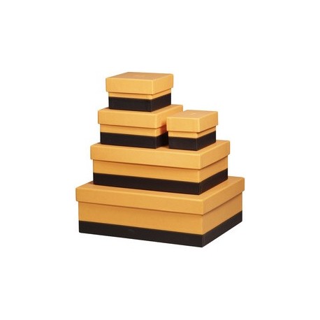 Rhodia kit de 5 boîtes de rangement, en similicuir, noir