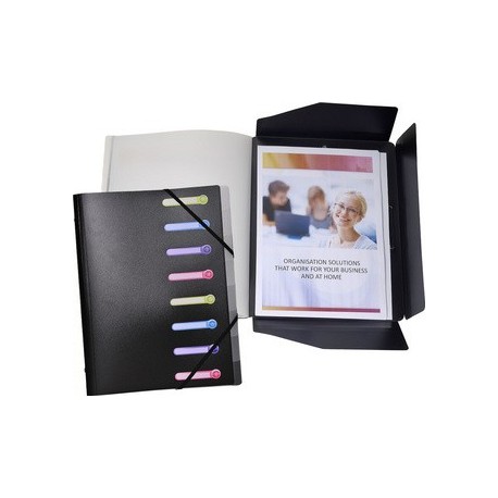 Exacompta trieur, a4, pp, 8 compartiments, noir