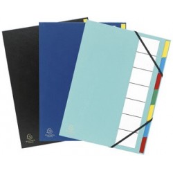 Exacompta trieur harmonika, pp, 12 compartiments, bleu