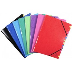 Exacompta trieur iderama, 12 compartiments, assorti (LOT DE 8)