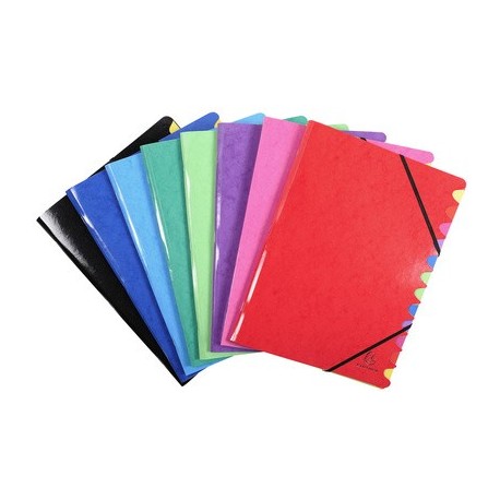 Exacompta trieur iderama, 12 compartiments, assorti (LOT DE 8)
